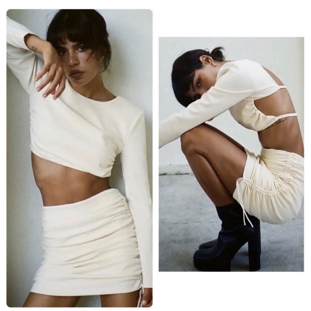 Zara Small Cream Mini Skirt